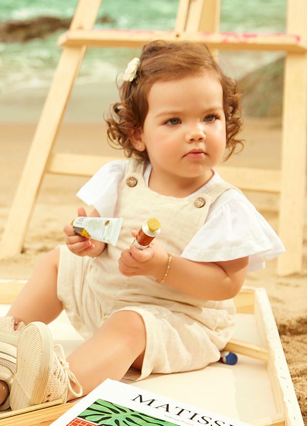 Up Baby - Conjunto Blusa e Jardineira Menina Off White 2