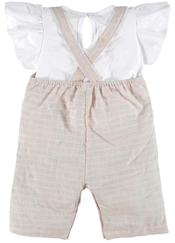 Up Baby - Conjunto Blusa e Jardineira Menina Off White 3