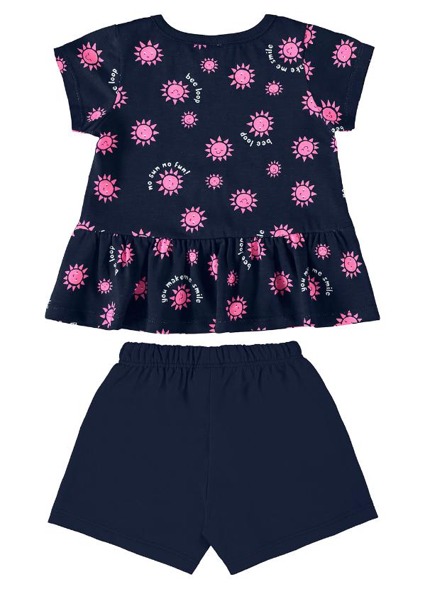 Bee Loop - Conjunto Blusa e Short Bebê Menina Azul