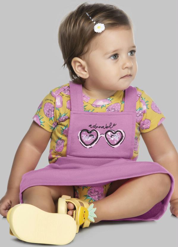 Conjunto Body com Salopete Amarelo Trick Nick