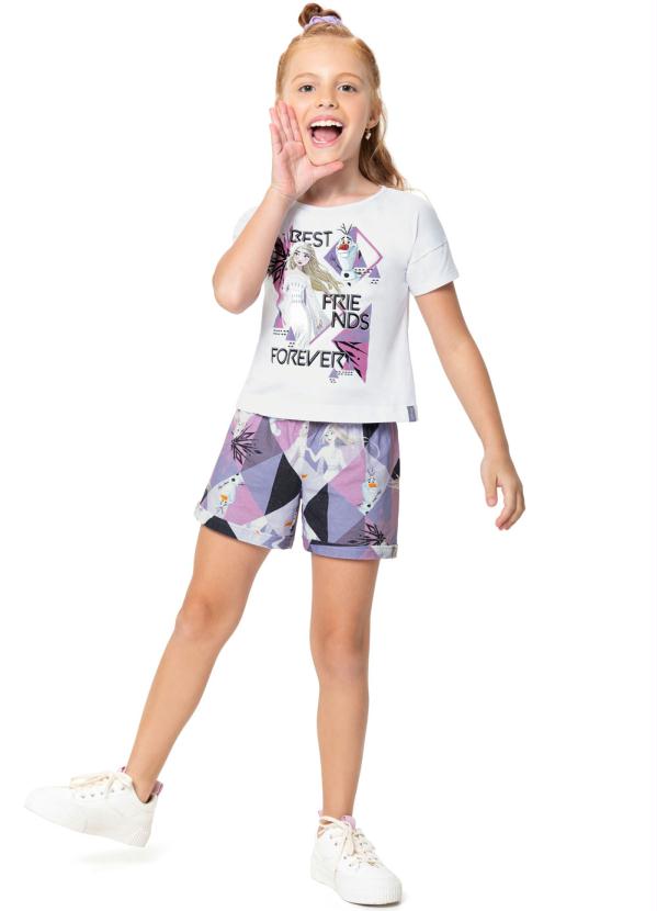 Malwee Kids Conjunto Branco Frozen Best Friends Menina