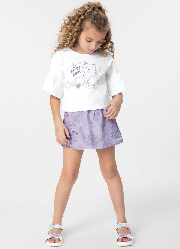 Carinhoso - Conjunto Branco To One Cool Cat Menina