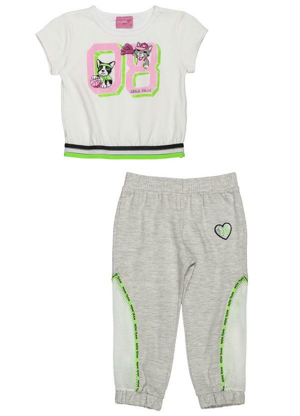 Momi - Conjunto com Estampa Neon Off White