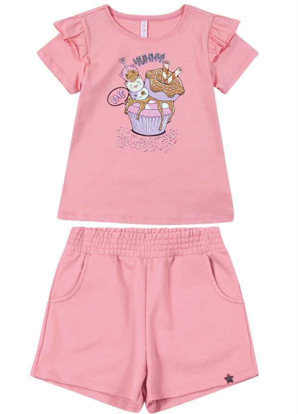 Cativa Kids - Conjunto Curto Infantil Rosa