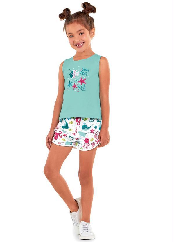 Marisol Play - Conjunto Curto Peixinho Infantil Feminino Azul