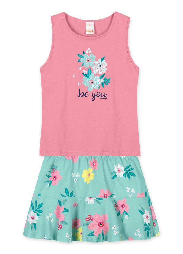 Marisol Play - Conjunto Floral Curto Infantil Feminino Rosa