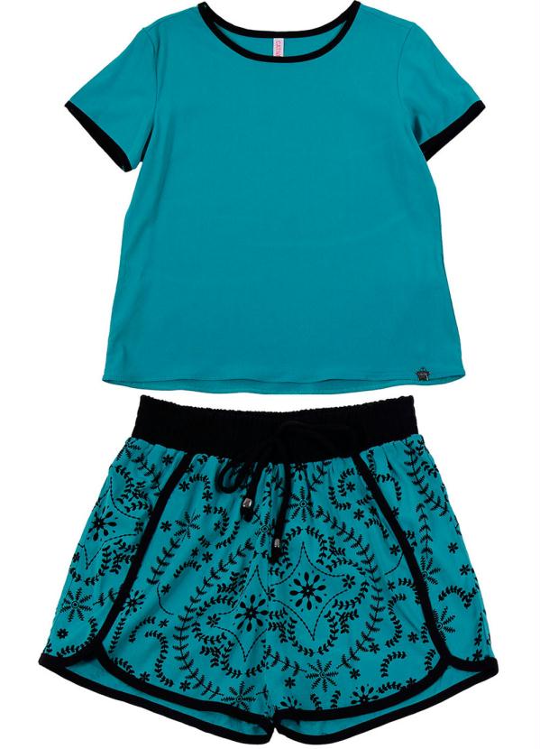 Cativa Kids - Conjunto Infantil em Tecido Flex Azul