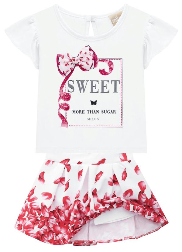 Milon - Conjunto Infantil Feminino Branco 2