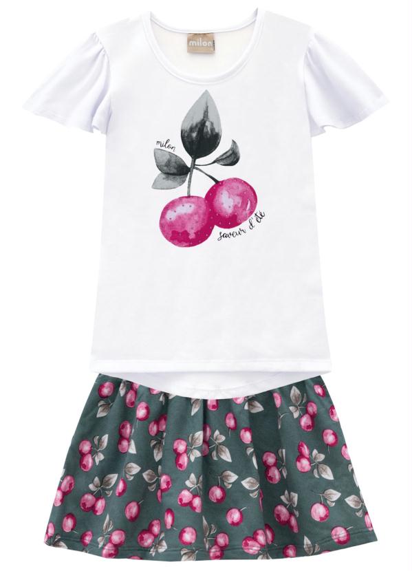 Milon - Conjunto Infantil Feminino Branco