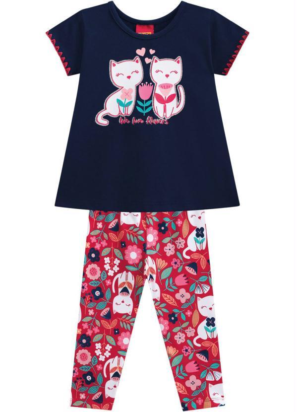 Kyly - Conjunto Infantil Feminino Marinho