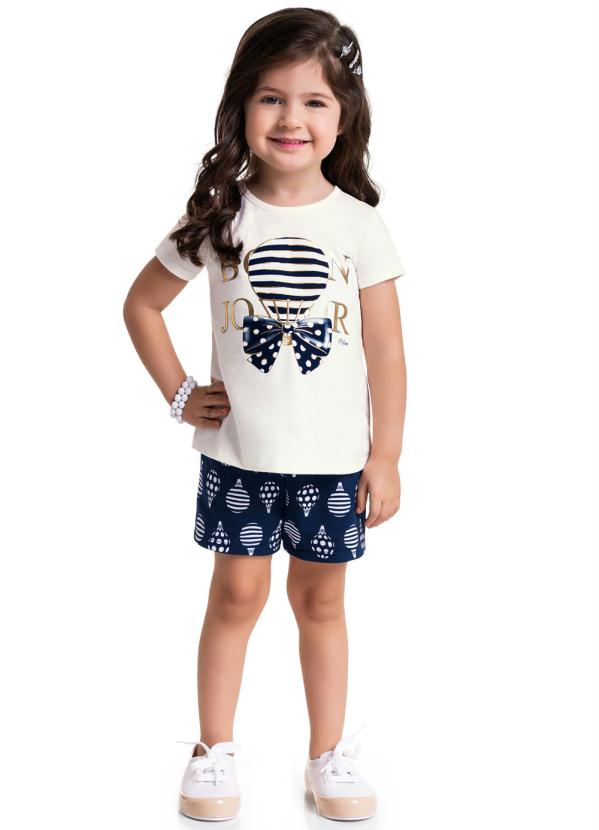 Milon - Conjunto Infantil Feminino Off White