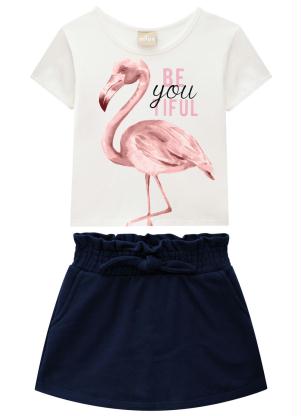 Milon - Conjunto Infantil Feminino Off White - MILON