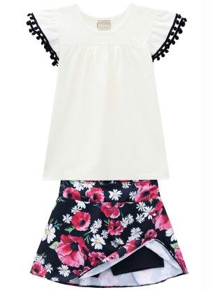Milon - Conjunto Infantil Feminino Off White - MILON