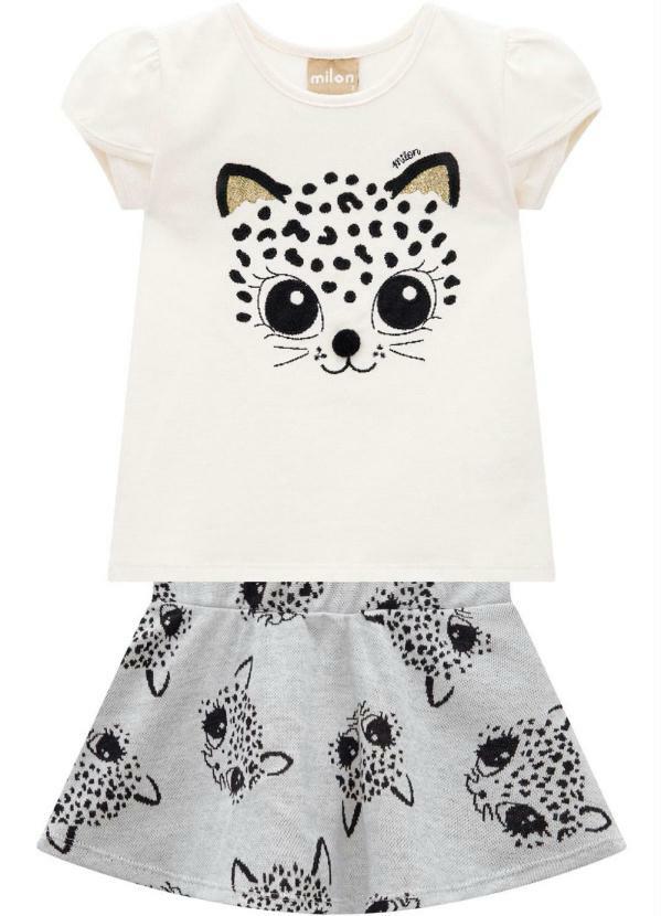 Milon - Conjunto Infantil Feminino Off White