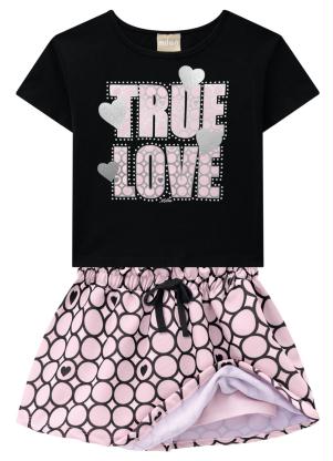 Milon - Conjunto Infantil Feminino Preto - MILON