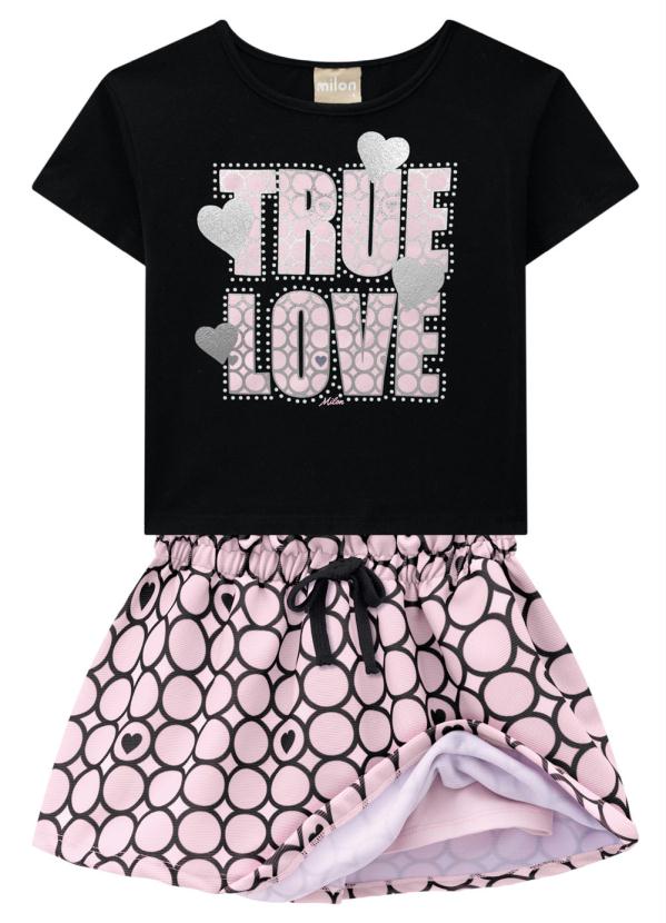 Milon - Conjunto Infantil Feminino Preto 1