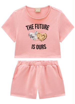 Milon - Conjunto Infantil Feminino Rosa - MILON