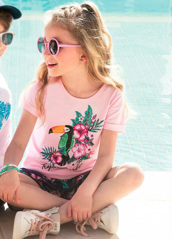 Rovi Kids - Conjunto Infantil Feminino Tucano Rosa