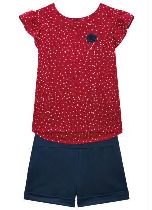 Milon - Conjunto Infantil Feminino Vermelho - MILON