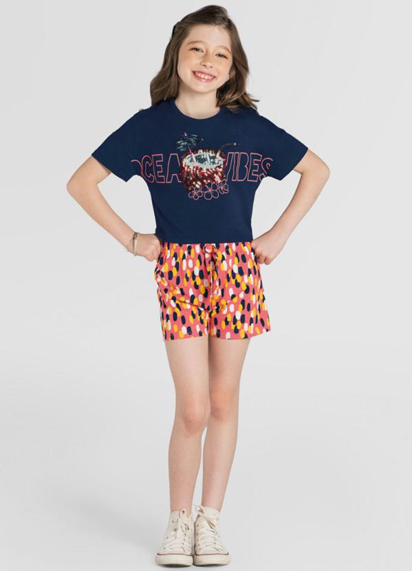 Brandili - Conjunto Infantil Menina de Praia Azul