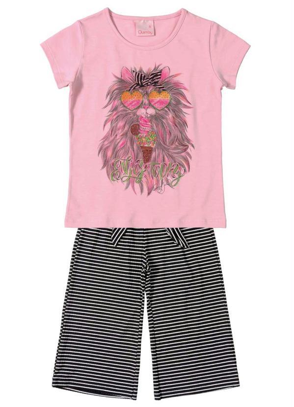 Quimby - Conjunto Infantil Pantacourt Rosa