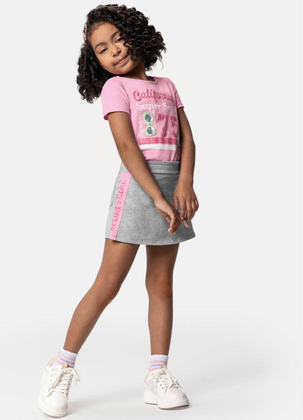 Carinhoso - Conjunto Rosa Claro California em Puff Menina