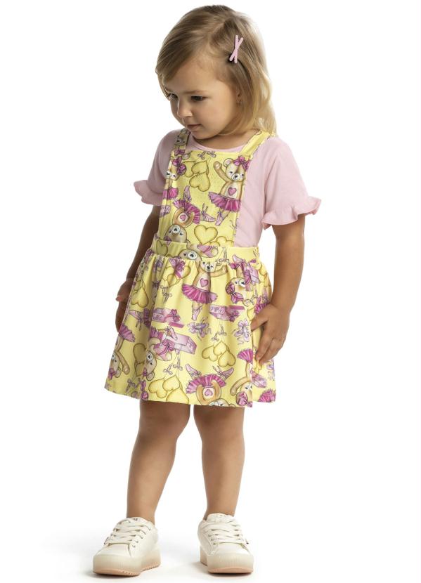 Conjunto Salopete Infantil Amarelo Trick Nick