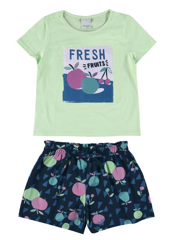 Malwee Kids - Conjunto Verde Claro Fresh Fruits Menina
