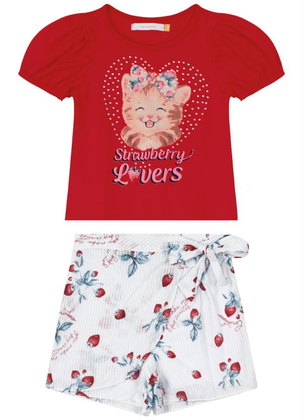 Carinhoso - Conjunto Vermelho Strawberry Lovers Strass 3