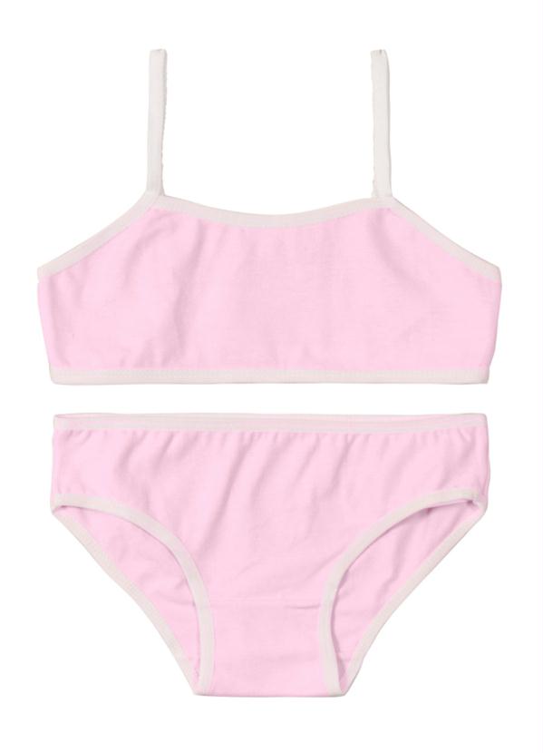 Brandili - Top e Calcinha Infantil Menina Cotton Rosa