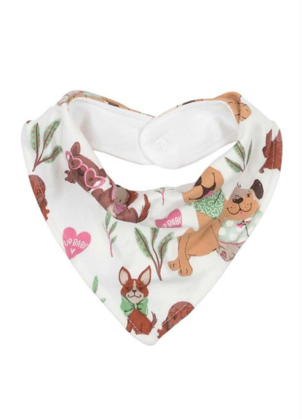 Up Baby - Babador Bandana Bebê Menina Branco