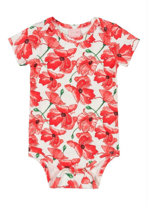 Quimby - Body Bebê Manga Curta Feminino Bege