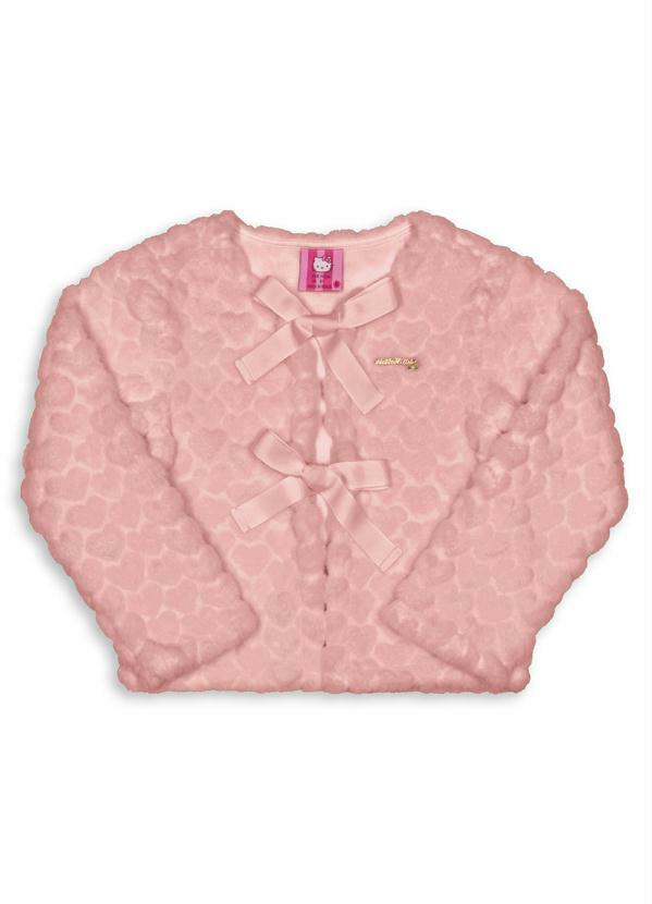 Hello Kitty - Casaco Pelo Infantil Rosa Hello Kitty
