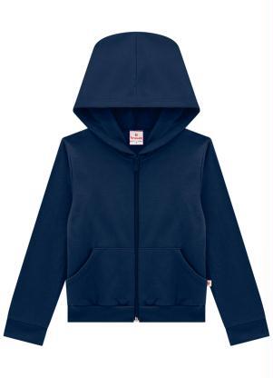 Brandili - Jaqueta Infantil Menina Moletom Azul - BRANDILI