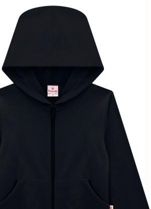 Brandili - Jaqueta Infantil Menina Moletom Preto - BRANDILI