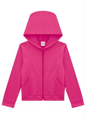 Brandili - Jaqueta Infantil Menina Moletom  Rosa - BRANDILI