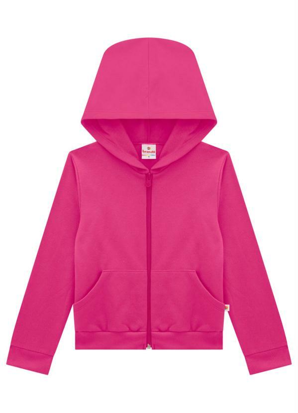 Brandili - Jaqueta Infantil Menina Moletom  Rosa