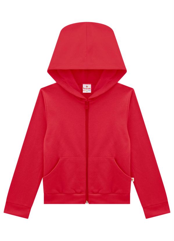 Brandili - Jaqueta Infantil Menina Moletom Vermelho 3