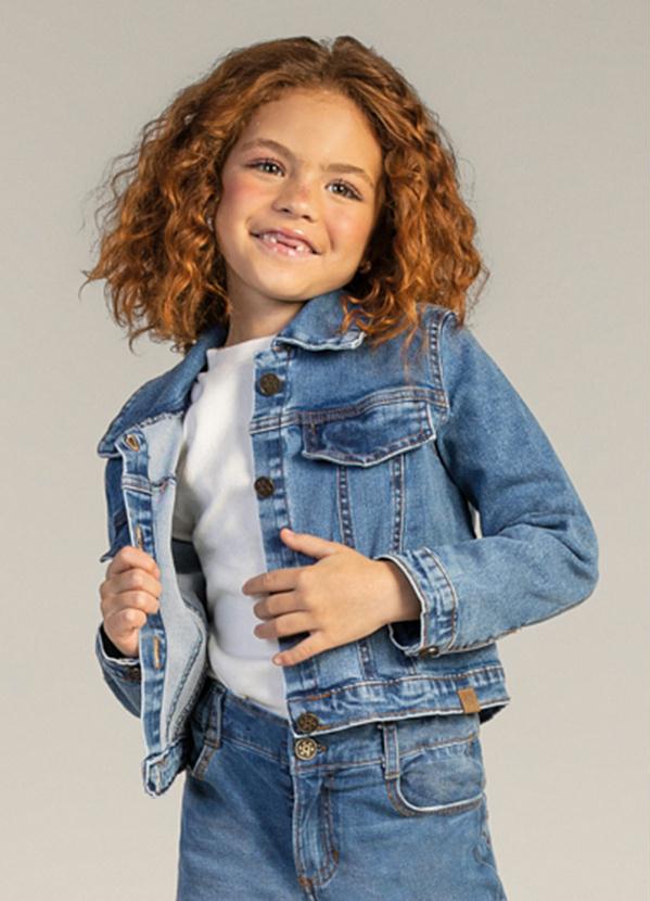 Brandili - Jaqueta Jeans Infantil Menina Azul