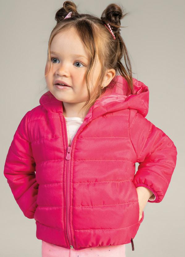 Jaqueta Puffer Infantil Menina Rosa - Brandili