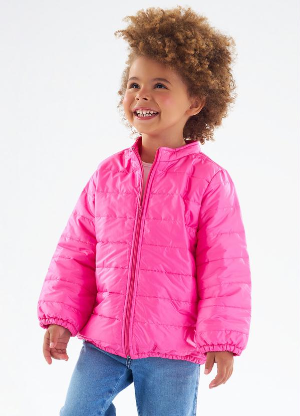 Jaqueta Puffer Infantil Menina Rosa - Up Baby