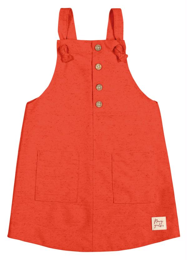 Salopete Menina Linho Laranja Trick Nick