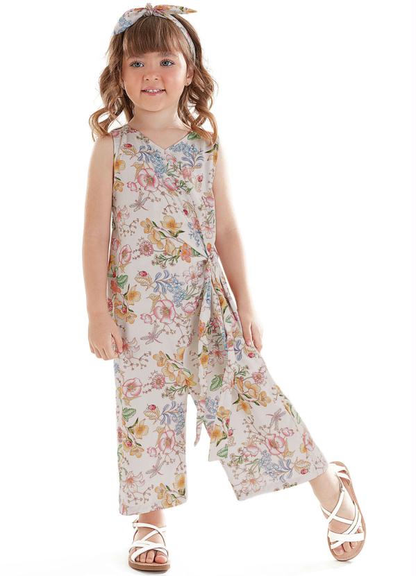 Up Baby - Macacão e Faixa Estampa Digital Bege 2