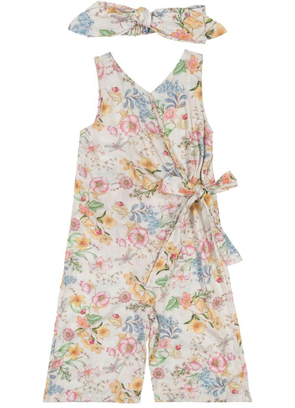 Up Baby - Macacão e Faixa Estampa Digital Bege 3