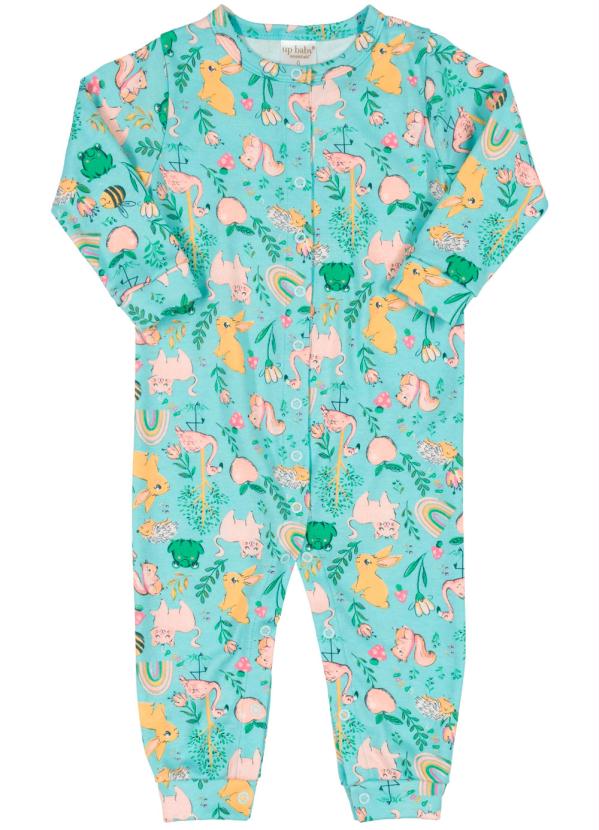 Up Baby - Macacão Manga Longa Bebê Menina Verde