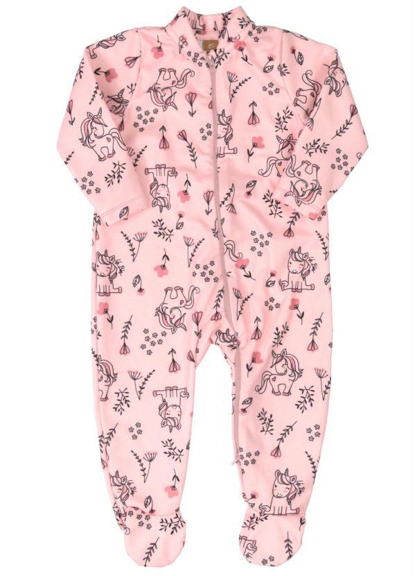 Up Baby - Macacão Unicórnio Pijama Bebê Rosa