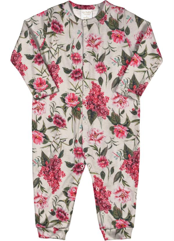 Up Baby - Macacão para Bebê Estampado Off White