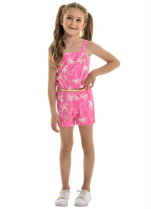 Hello Kitty - Macaquinho de Alça Cotton Rosa