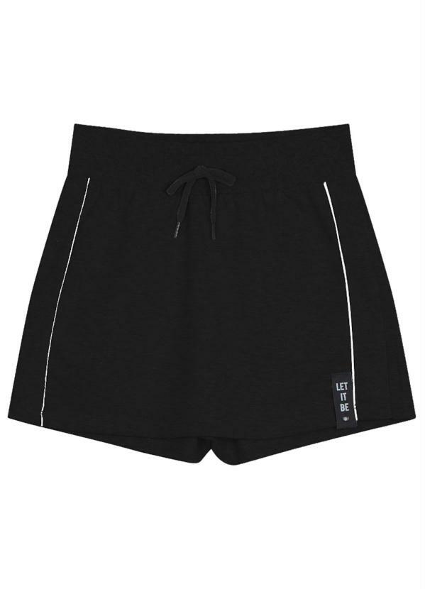 Rovitex Teen - Shorts Saia de Moletinho Preto