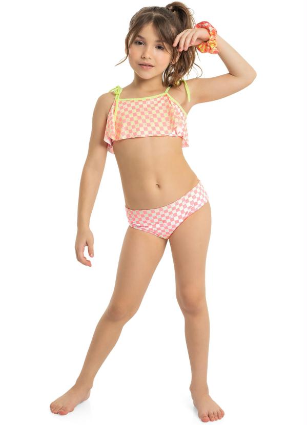 Gloss - Biquíni Infantil Babado Proteção Fps+50 Rosa